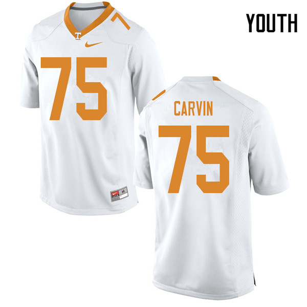 Youth #75 Jerome Carvin Tennessee Volunteers College Football Jerseys Sale-White